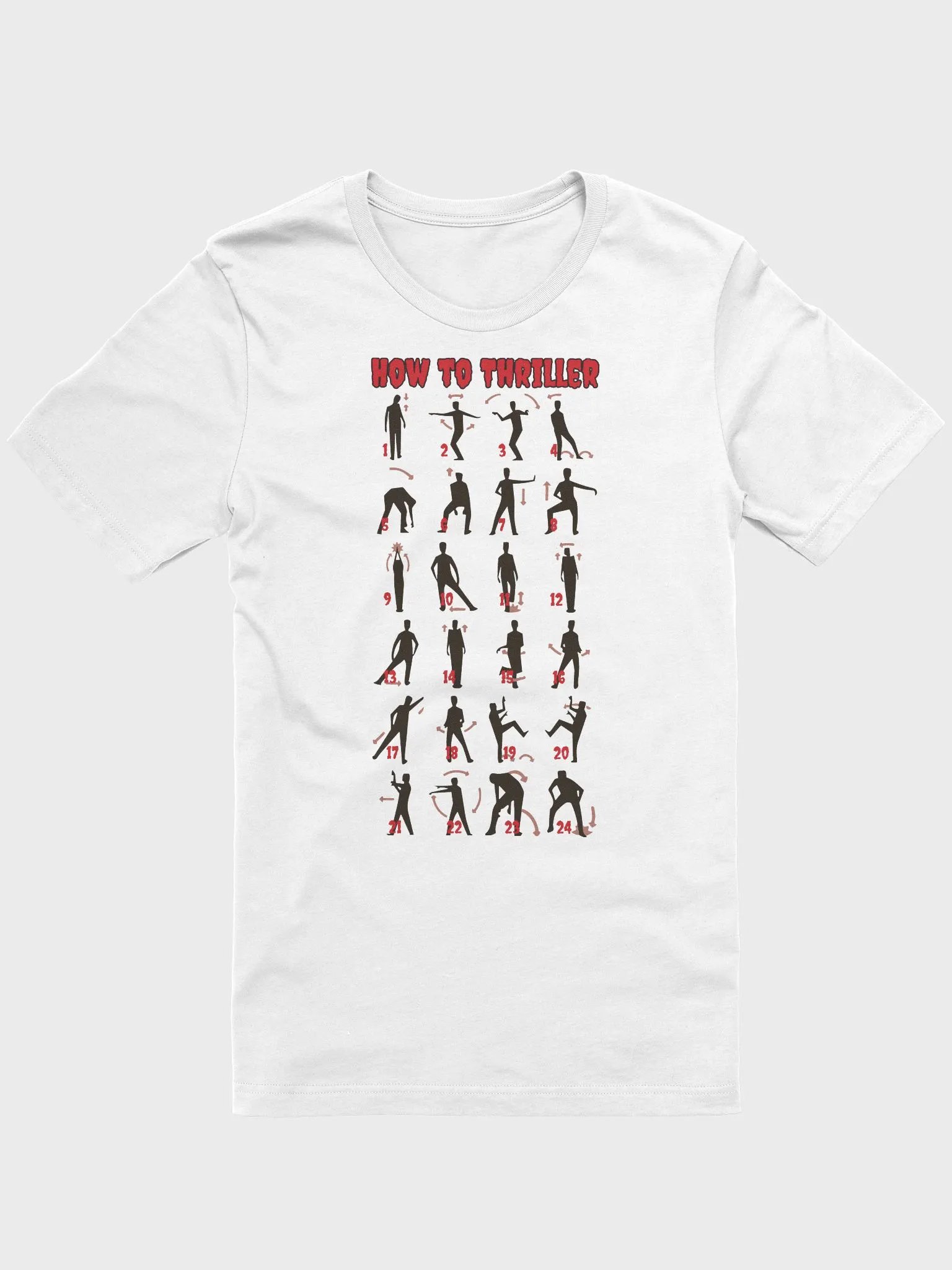 How to Dance Thriller T-Shirt, Step by Step Michael Jackson Dance Moves, Unisex Graphic Classic Tee product image (1)