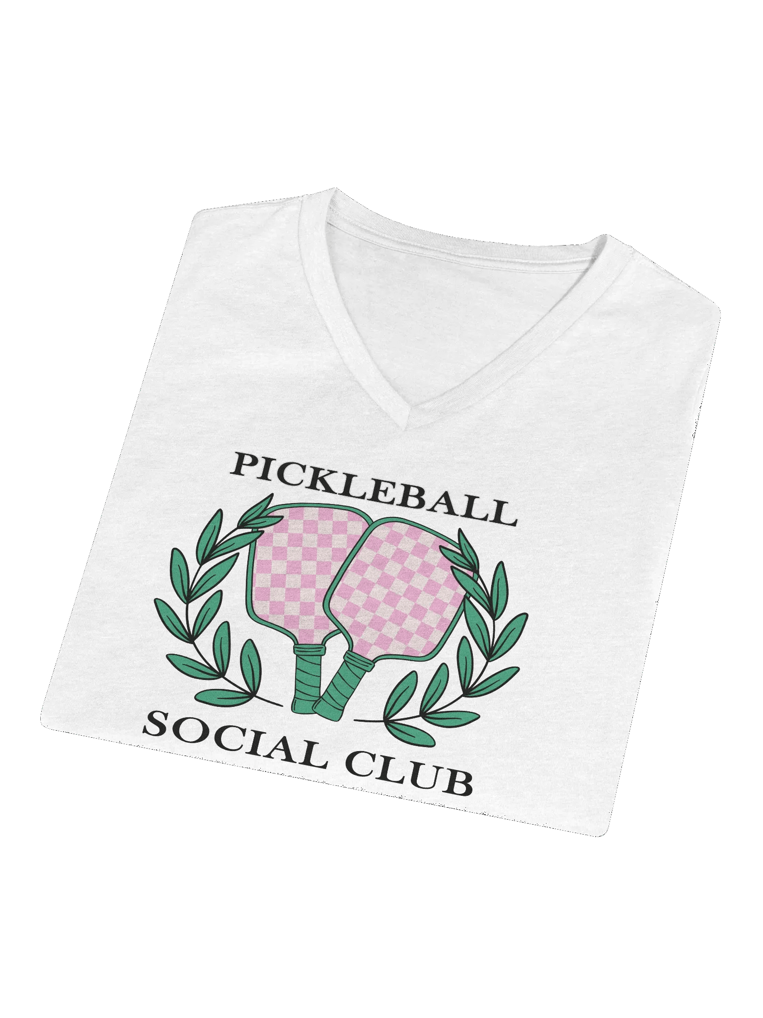 Checkered Pickleball Paddles Women's V-Neck Tee product image (3)