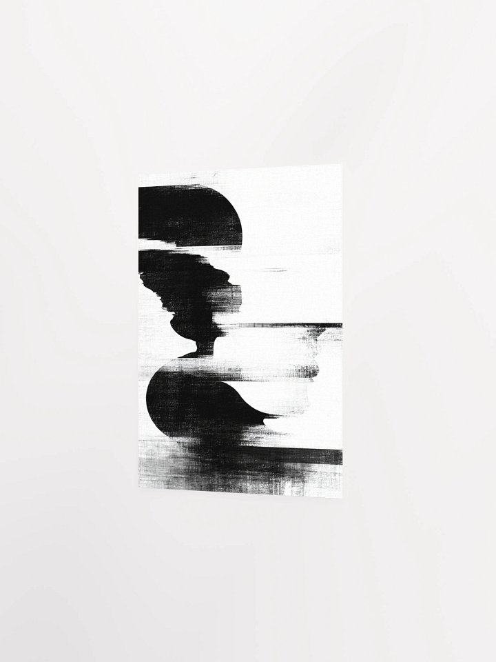 Fragmented Monochrome Glitch Poster | Black & White Abstract Minimalist Wall Art Print, Modern Monochrome Print product image (16)