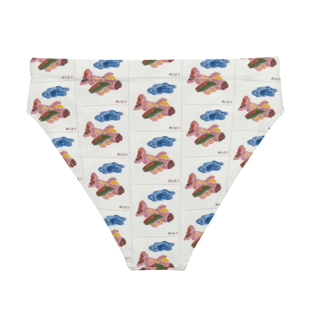 Kid Airplane (All-Over Print Recycled High Waisted Bikini Bottom) product image (4)