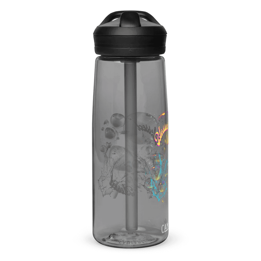 Camelbak water bottelvwith beautiful swirly blue water splash and drops design featuring “Blessed’ product image (2)