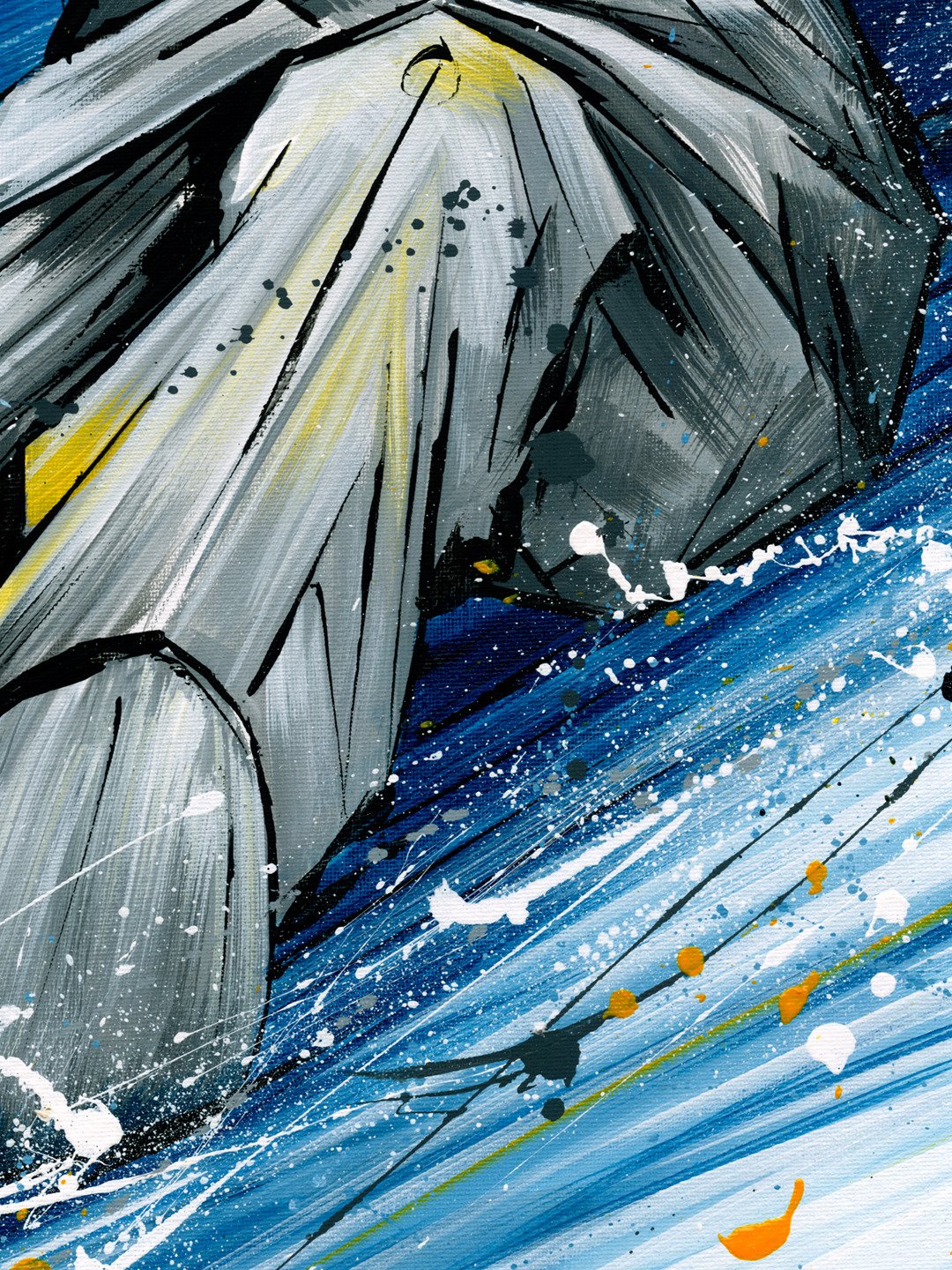 Raw Skiing 2 (Blue) - Original Painting product image (4)