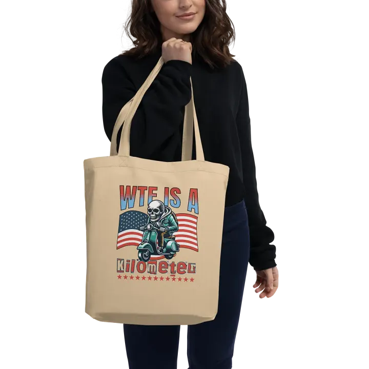 WTF Is A Kilometer? Skeleton Scooter Tote Bag product image (2)