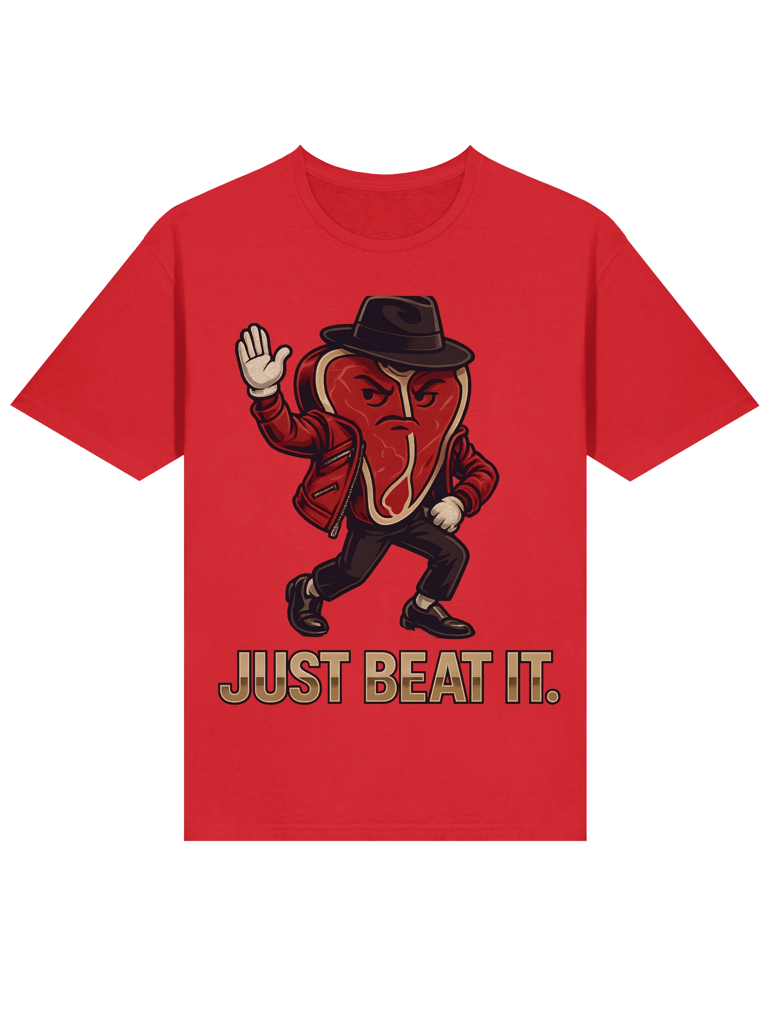“Just Beat It” Dancing T-Bone Steak T-Shirt – Funny Michael Jackson Parody Tee for Meat Lovers product image (15)