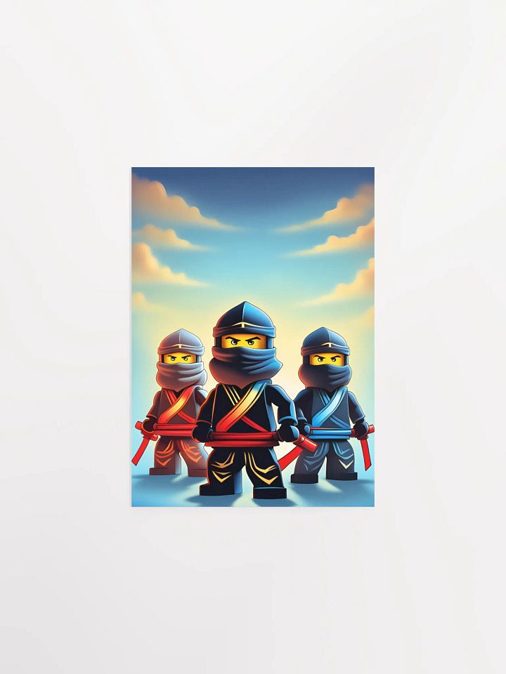 Ninja Trio wall art Boys Room - Ninja Poster - Ninjago inspired Wall Decoration for Boys product image (1)