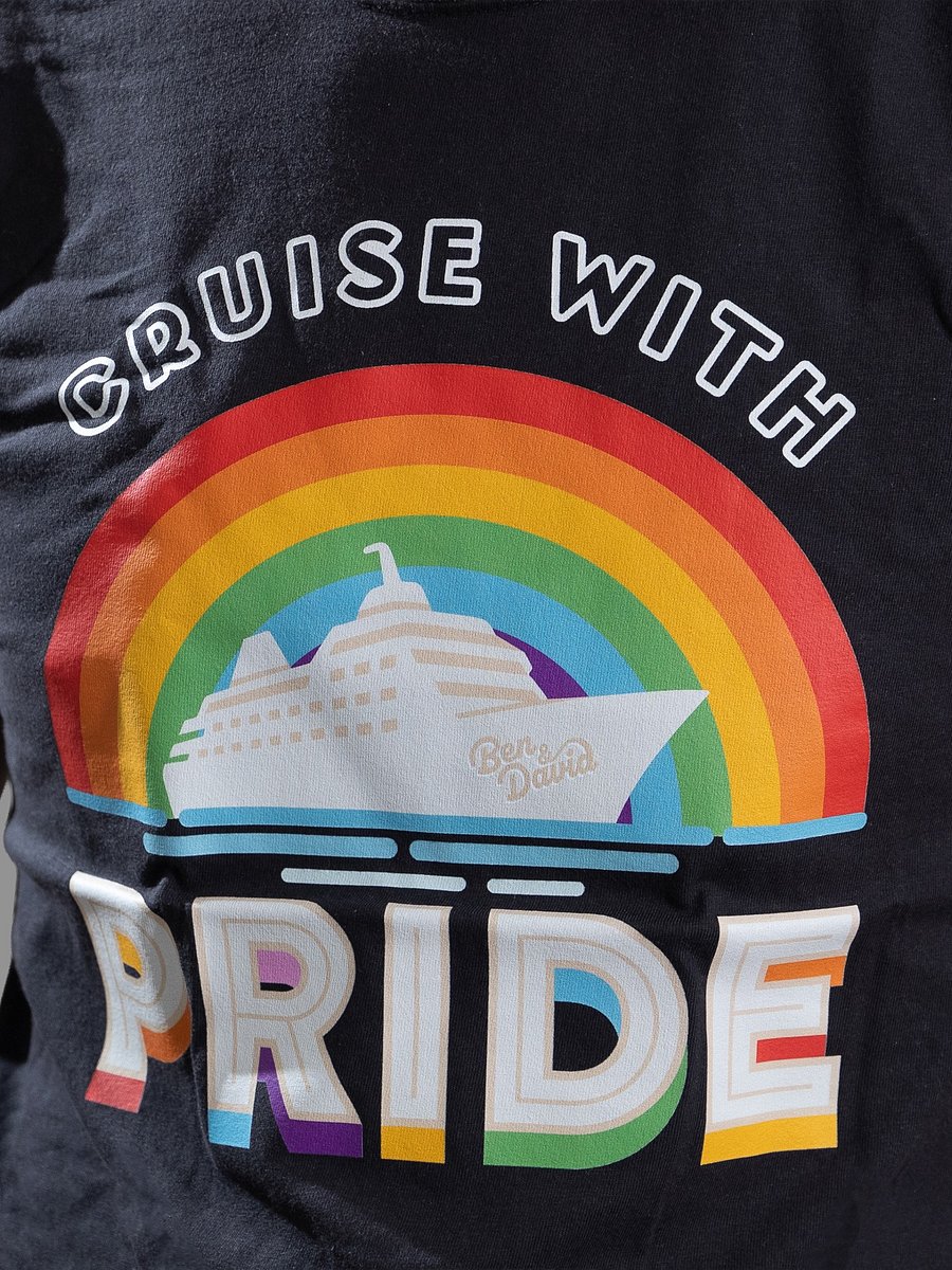 Men's Cruise with Ben and David Rainbow Pride T-Shirt - Black product image (2)