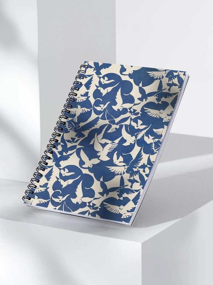 Pigeons in white and blue Spiral Notebook product image (1)