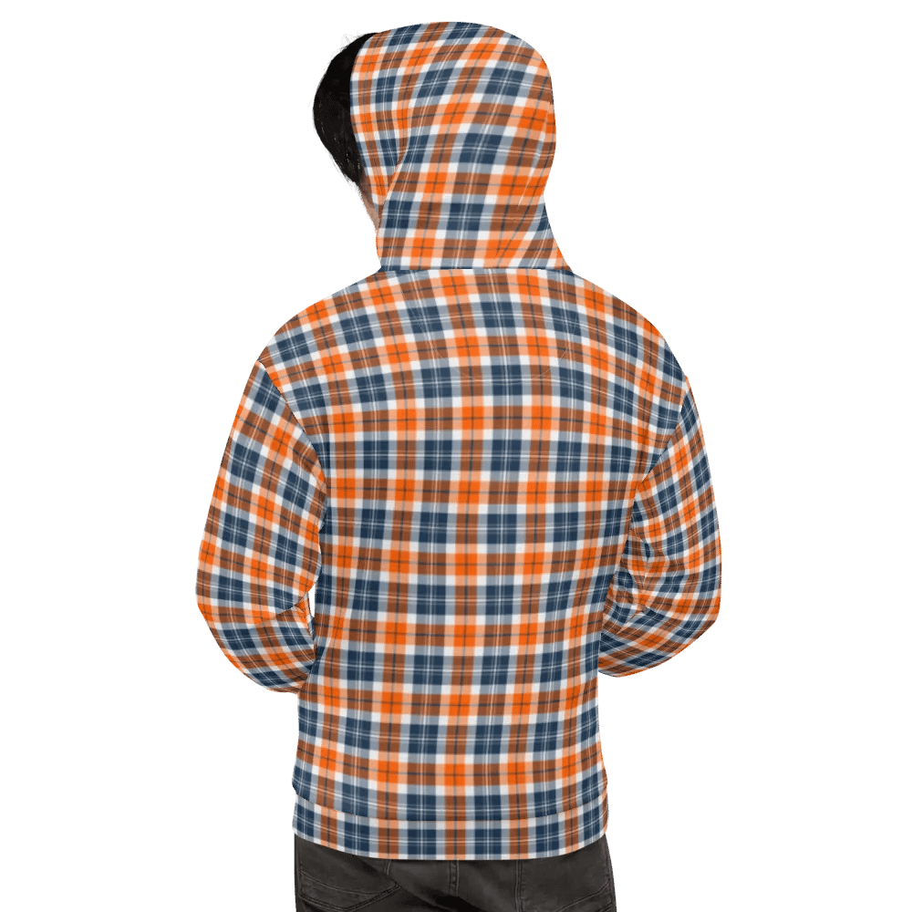 Orange and Blue Sporty Plaid Hoodie product image (9)