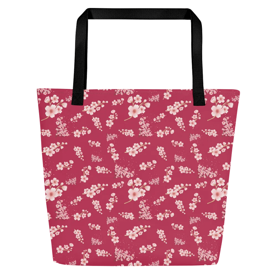 Cherry Blossoms on Magenta Floral Tote Bag product image (2)