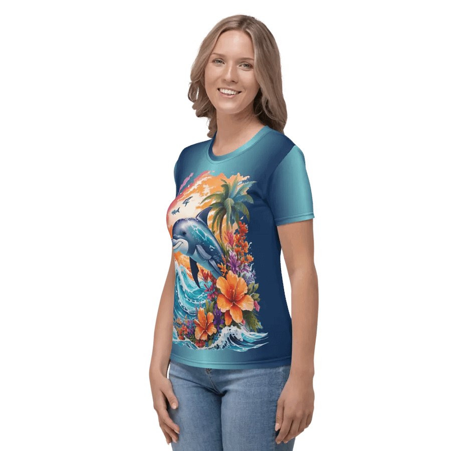 Tropical Dolphin All Over Print T-shirt product image (3)