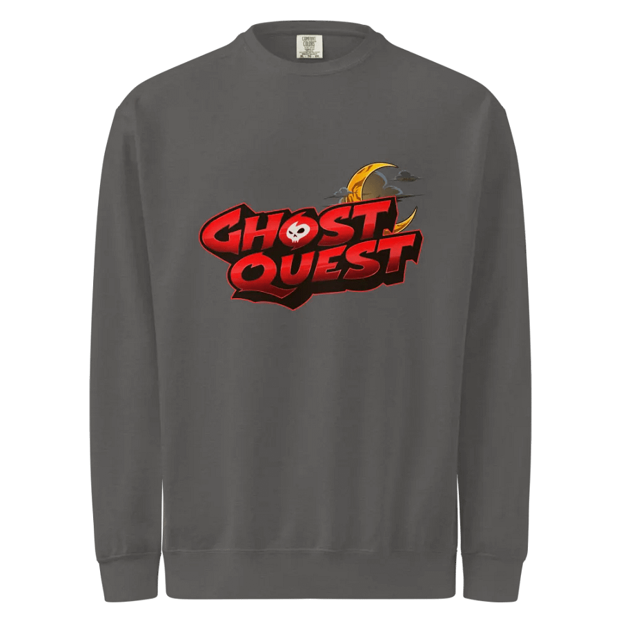GhostQuest Moon Logo Sweatshirt – Hauntingly Bold & Cozy 🌙👻 product image (1)
