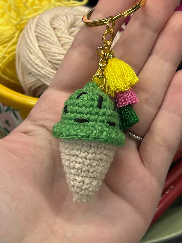Custom Crochet Ice Cream Cone Keychain product image (2)