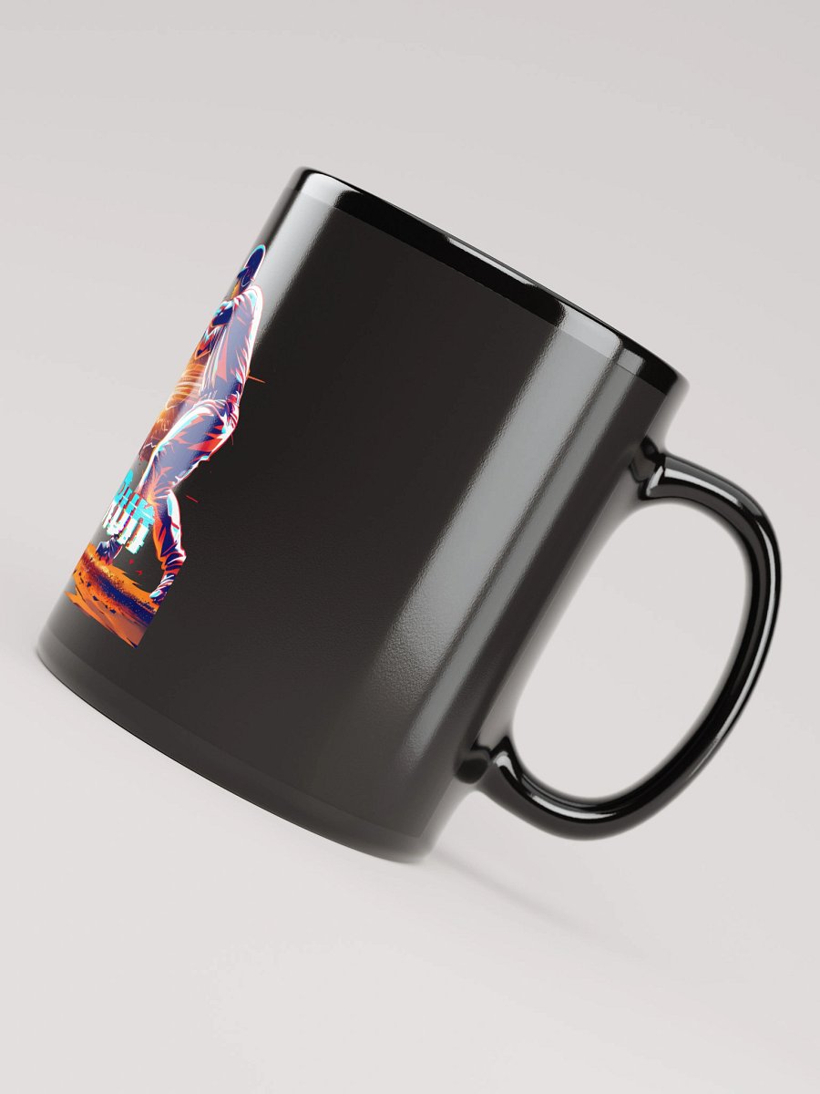 Dynamic Baseball Home Run Art: Glitch-Effect Power Swing Glossy Mug product image (4)