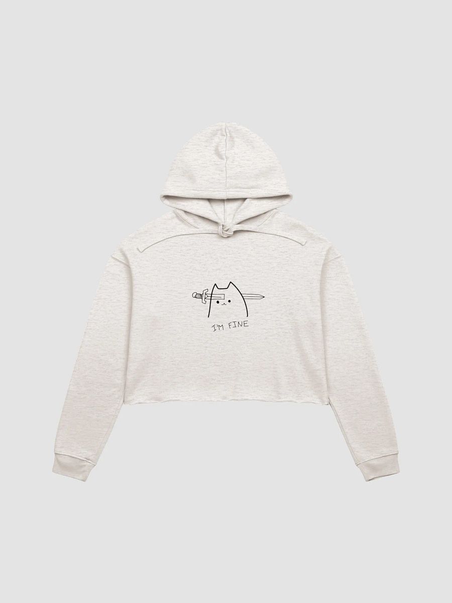 I'm Fine Cat Sword Through Head Crop Hoodie product image (1)