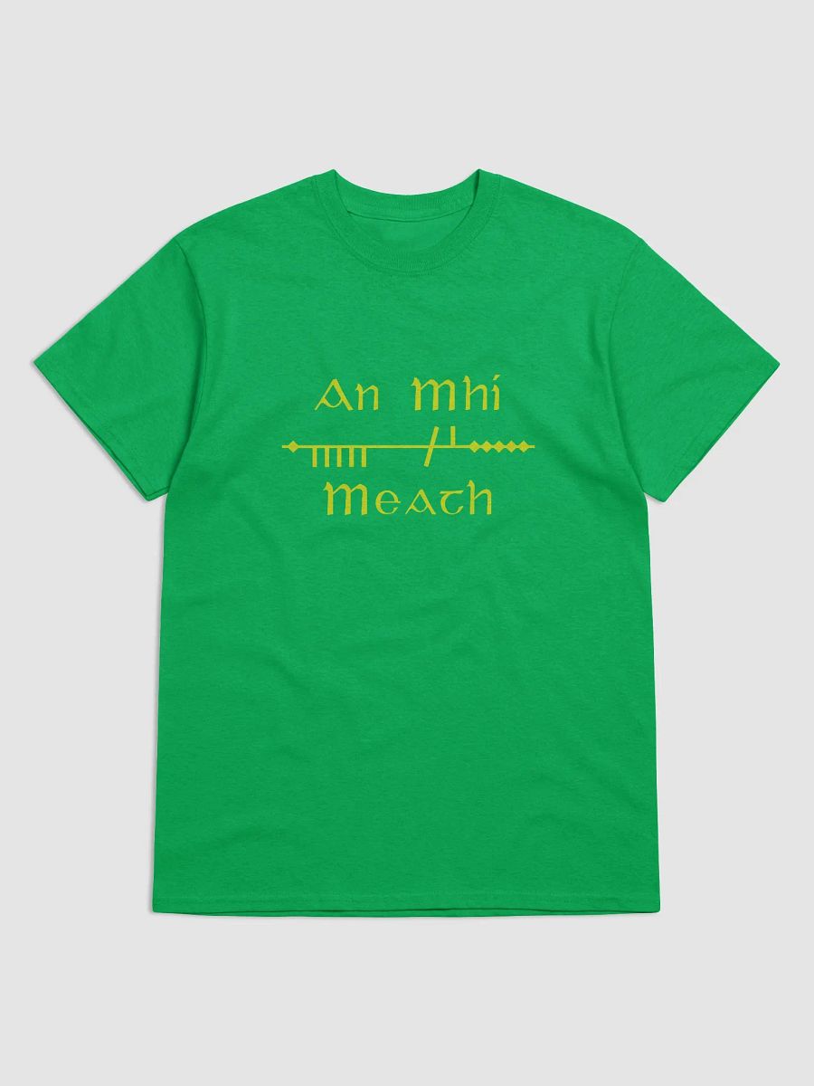Meath/An Mhí Scholastic style Ogham green printed T-shirt product image (1)