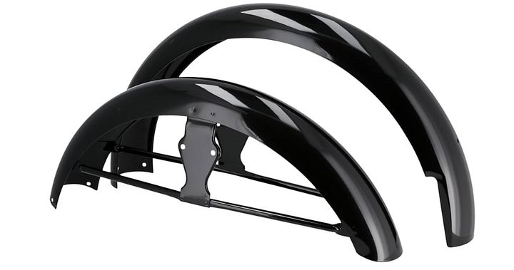 NM Set: Kotflügel vorn/hinten, Schwarz pulverbeschichtet, mit Strebe product image (1)