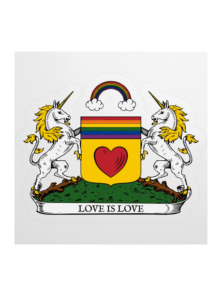 Love Is Love Unicorn Kiss Cut Sticker product image (1)