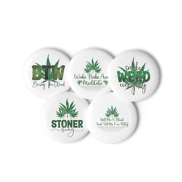 BTW: Bring The Weed Pin Button Set product image (1)