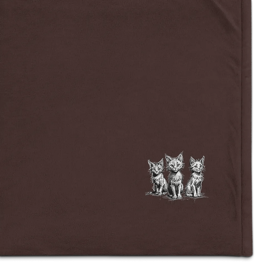 Whiskered Trio Premium Embroidered Sherpa Blanket product image (1)