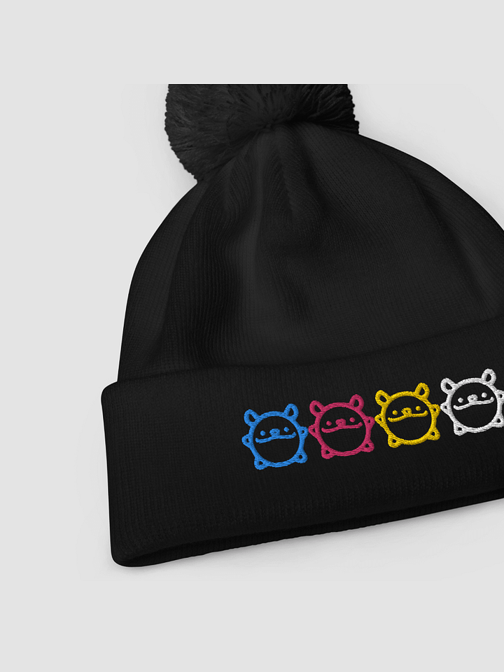 CMYK Embroidered Possum Pompom Beanie product image (2)