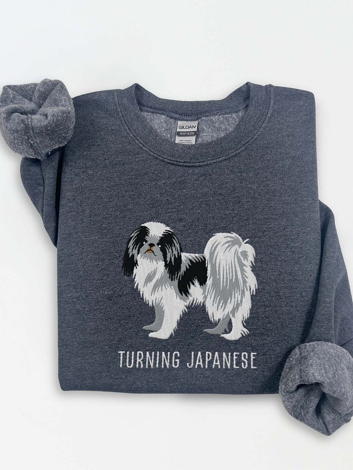 Turning Japanese Sweatshirt (Embroidered) of a Japanese Chin product image (1)
