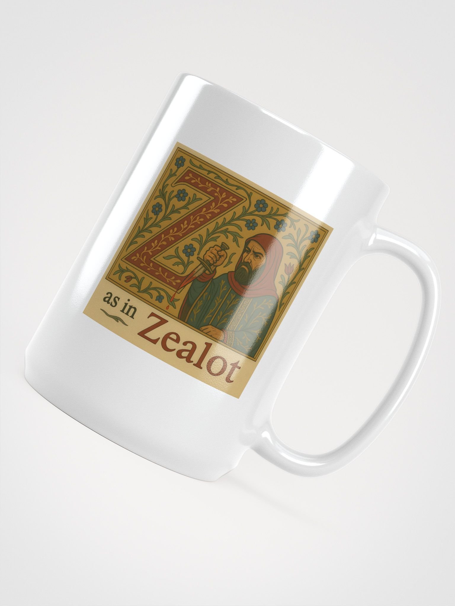 Z as in zealot white glossy mug by dark alphabet product image (4)