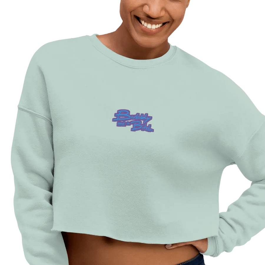 Bubbly and a B*tch (violet bubble design) embroidered fleece crop crew product image (30)