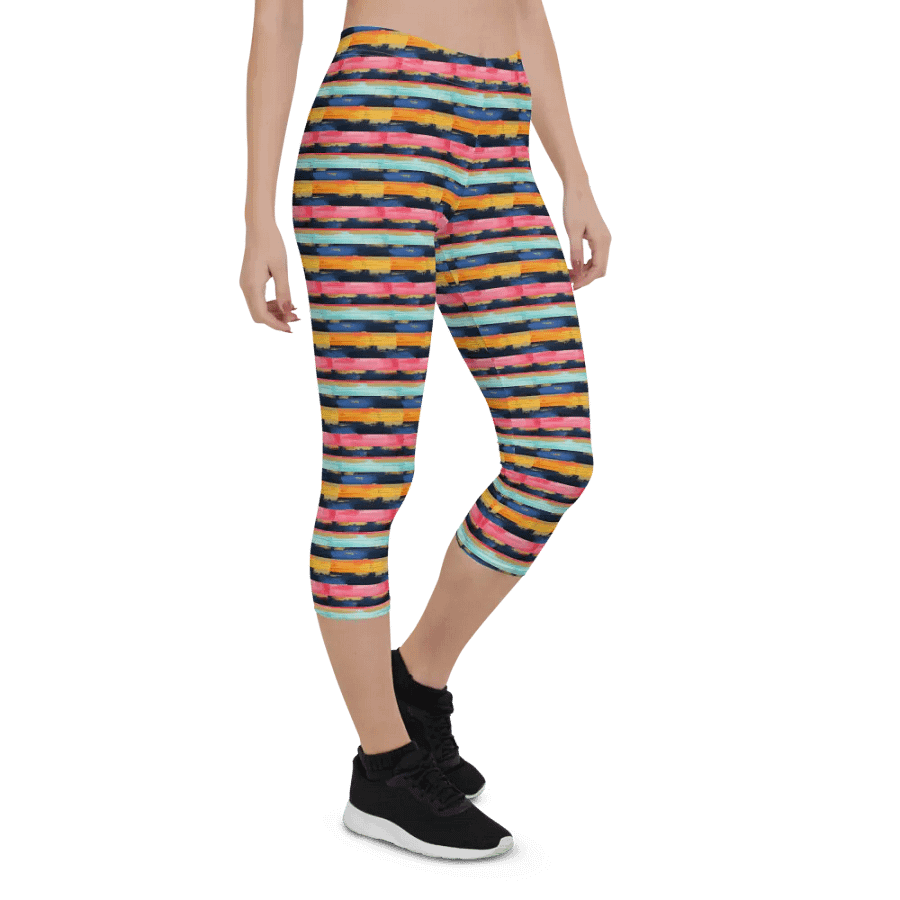 Neuro Diversity Colorful Stripes Capris product image (6)