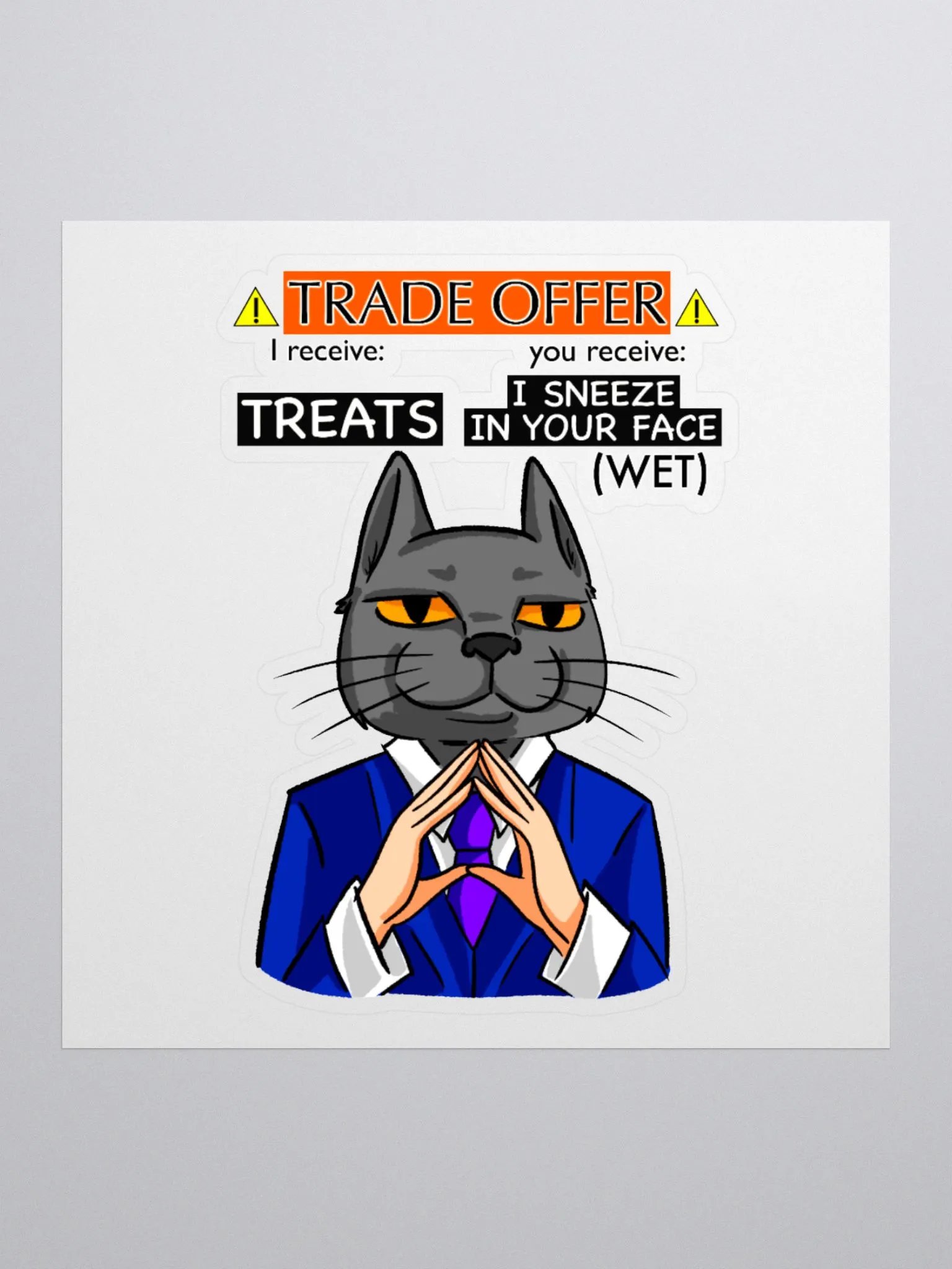 Trade Offer Human-Cat Meme Sticker product image (1)