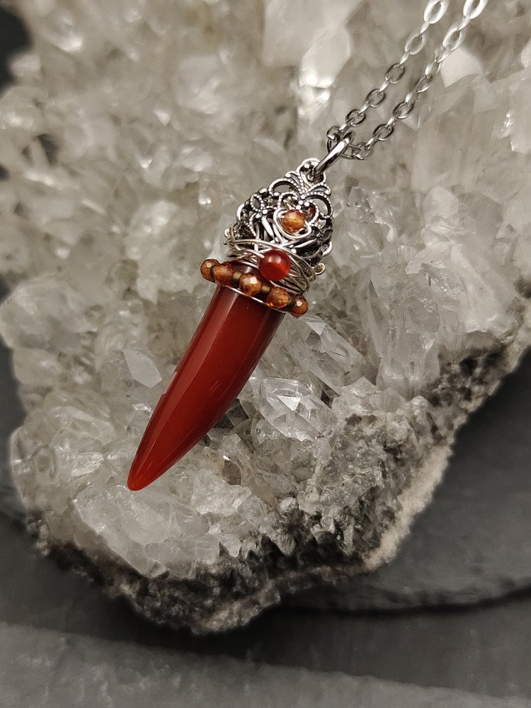 Wrapped Talisman - Carnelian Spike product image (3)