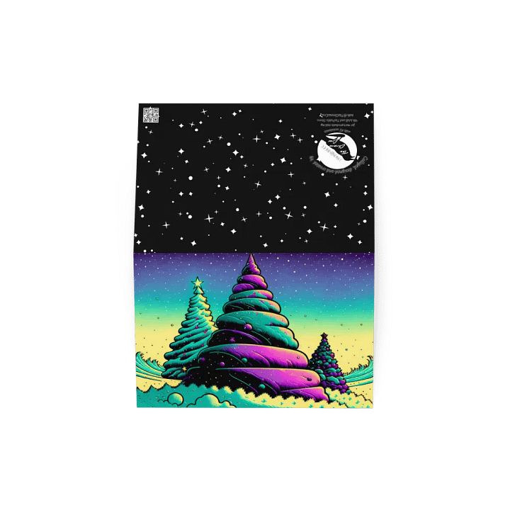 Neon Xmas Trees, Winter Holiday Card product image (2)