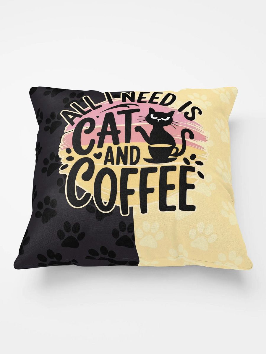 Cat & Coffee Vibes Pillow product image (3)