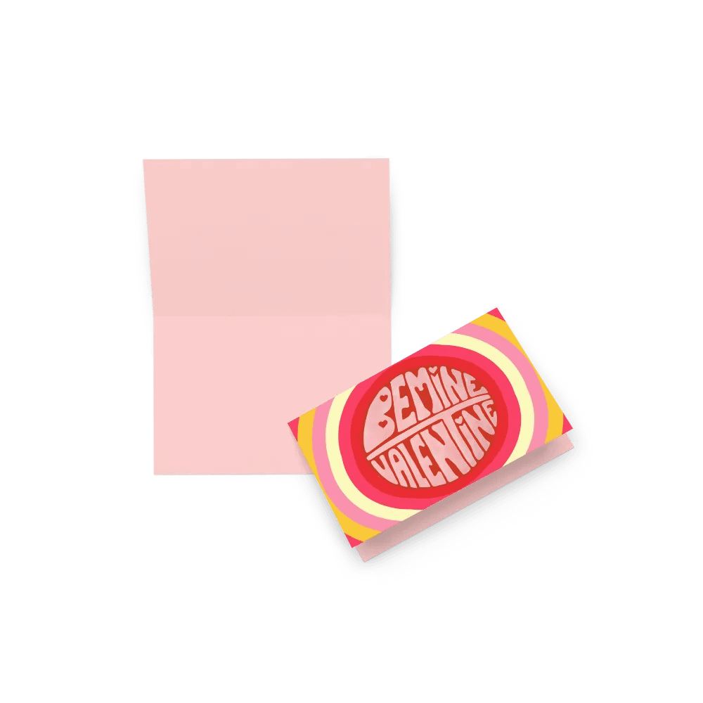 Be Mine Valentine retro landscape greetings card product image (9)