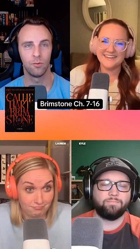 RIP Tasty Pastry 🪦 

Join us for book club every Wednesday as we break down Brimstone by Callie Hart. All four of us are read...