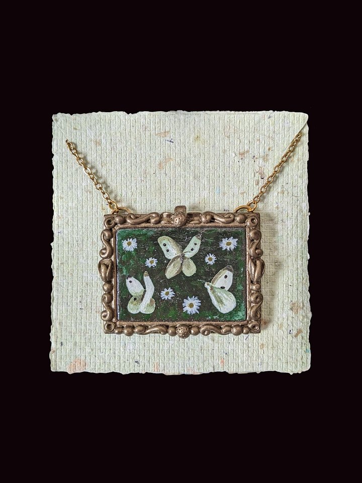 Cabbage Butterfly Painting Pendant product image (1)