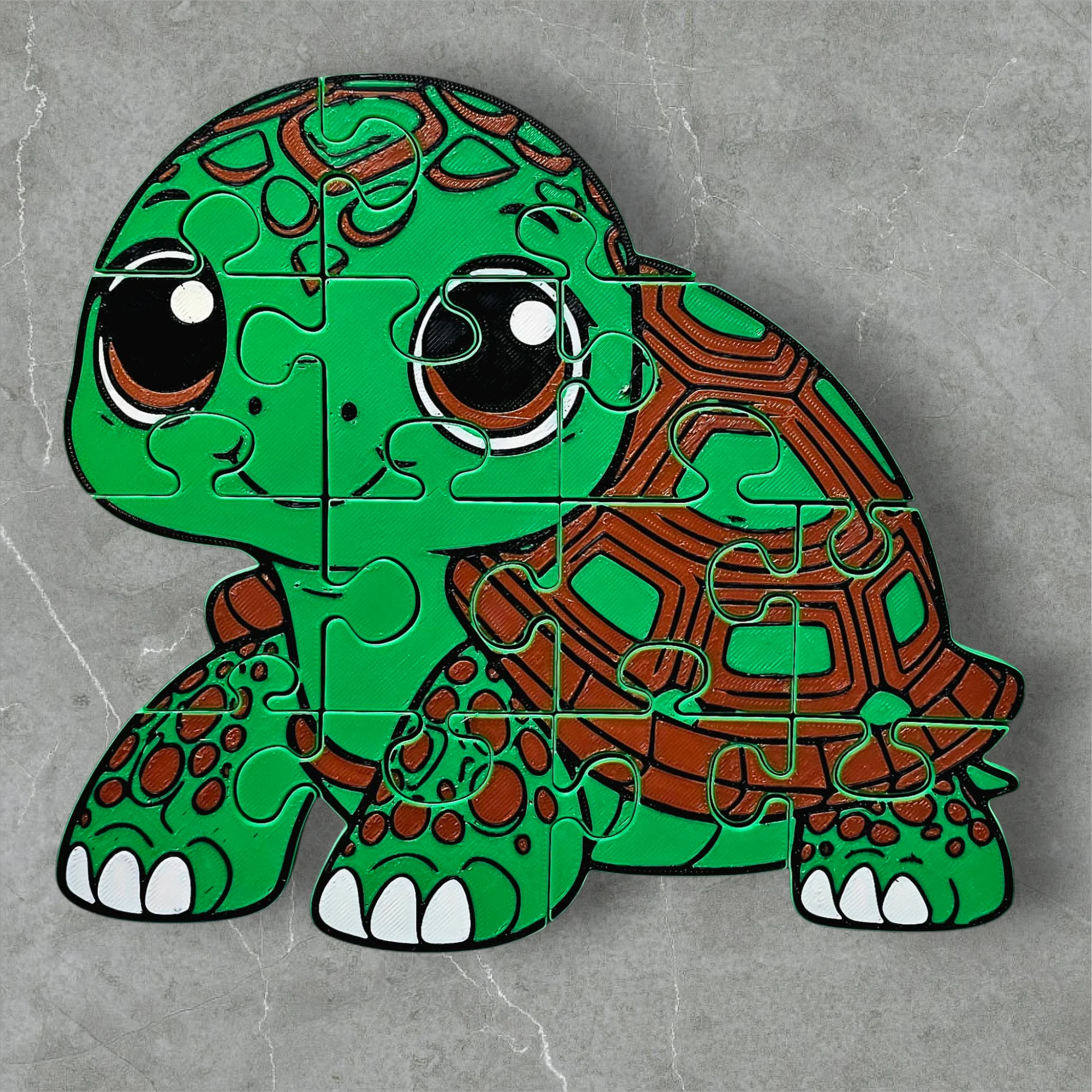 Turtle 3D Printed Jigsaw Puzzle – A Relaxed Ocean Challenge for Little Hands! product image (1)