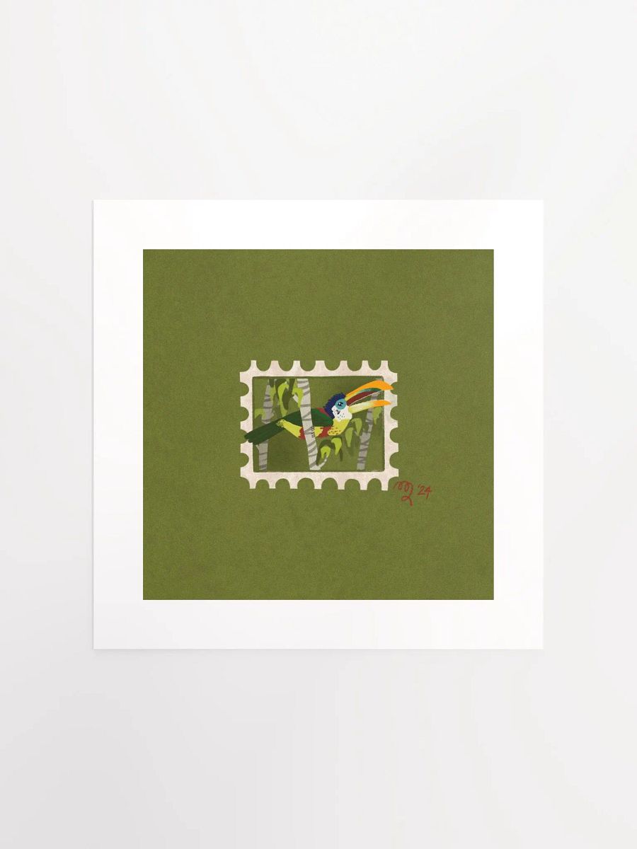 Curl Crested Aracari Stamp Print – Birbfest 2024 product image (2)