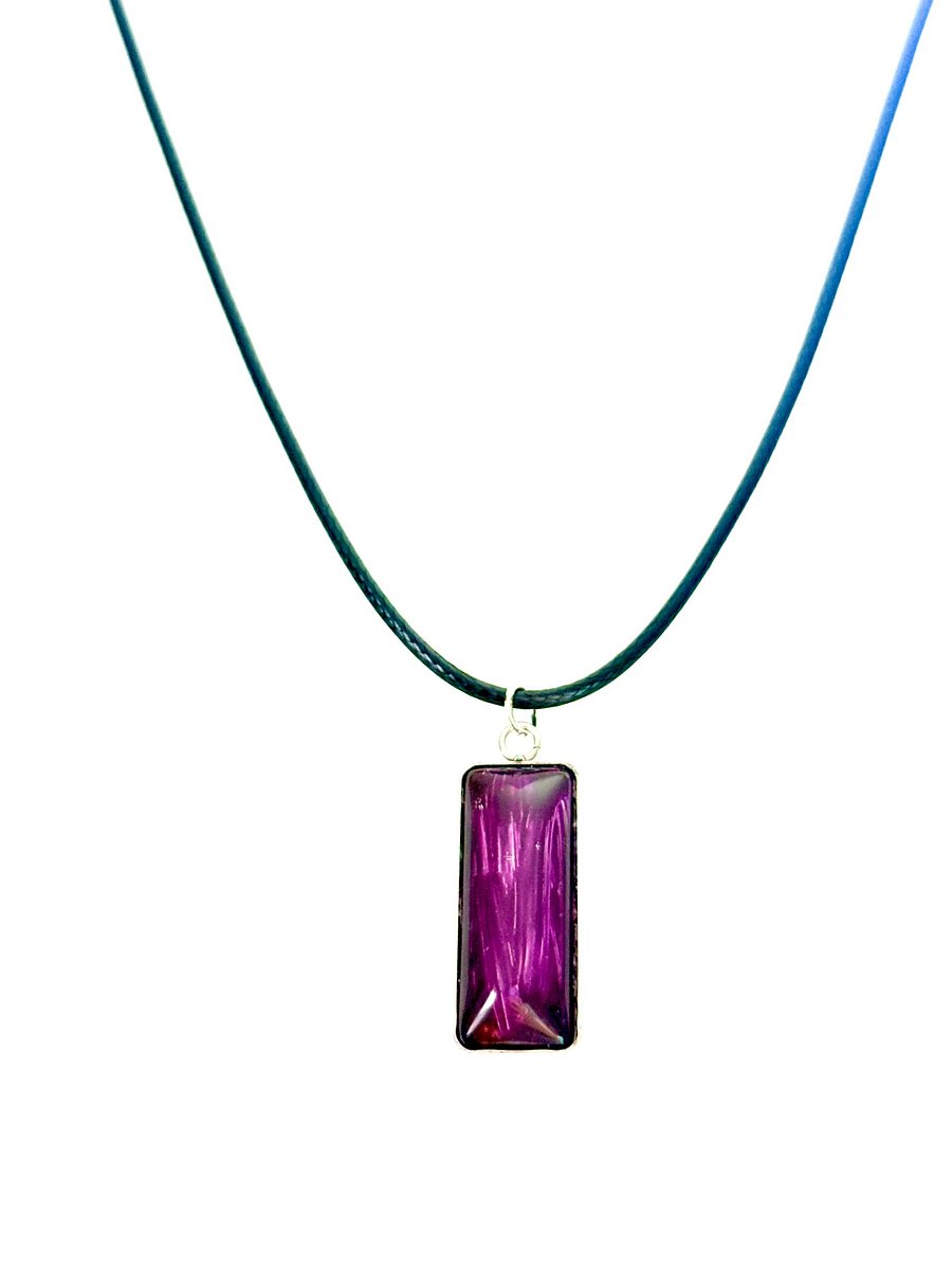 Electric Tide Pendant Necklace | Purple | Rectangle Cabochon | Monique Faella Designs™ | MFD-00139 product image (2)