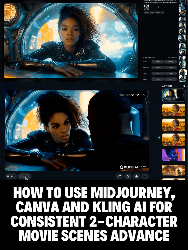 How to Use Midjourney, Canva and Kling AI for Consistent 2-Character Movie Scenes Advance Course product image (1)