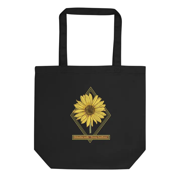 Helianthus Sunflower Organic Tote Bag in Black product image (2)