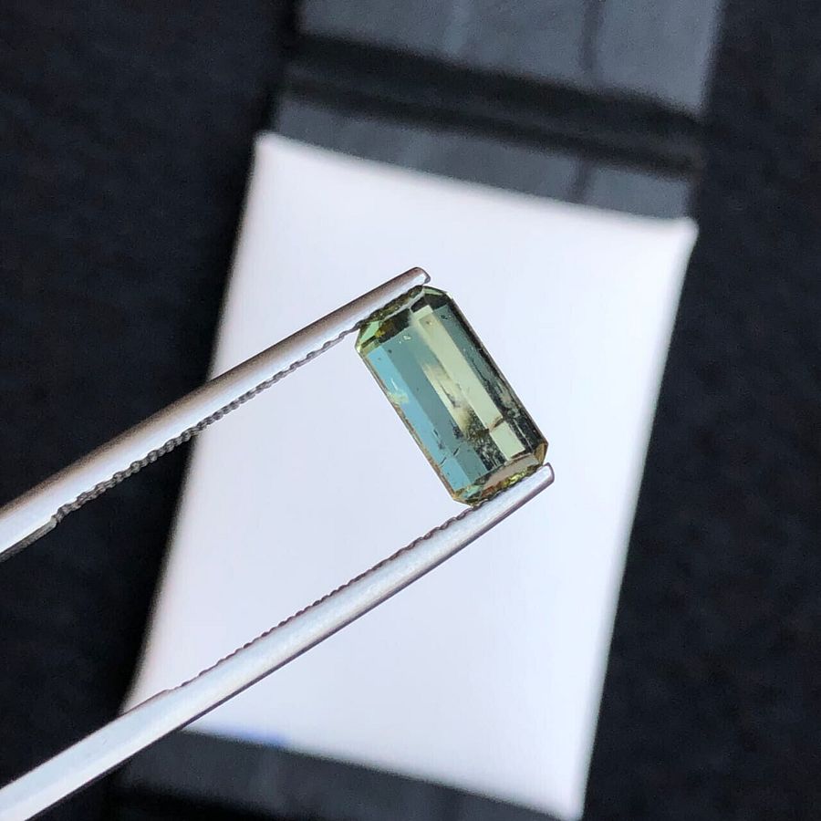 TOURMALINE FOR RING EMERALD CUT YELLOW/GREEN NATURAL GEMSTONE FOR GIFT, 1.90 CRT product image (1)