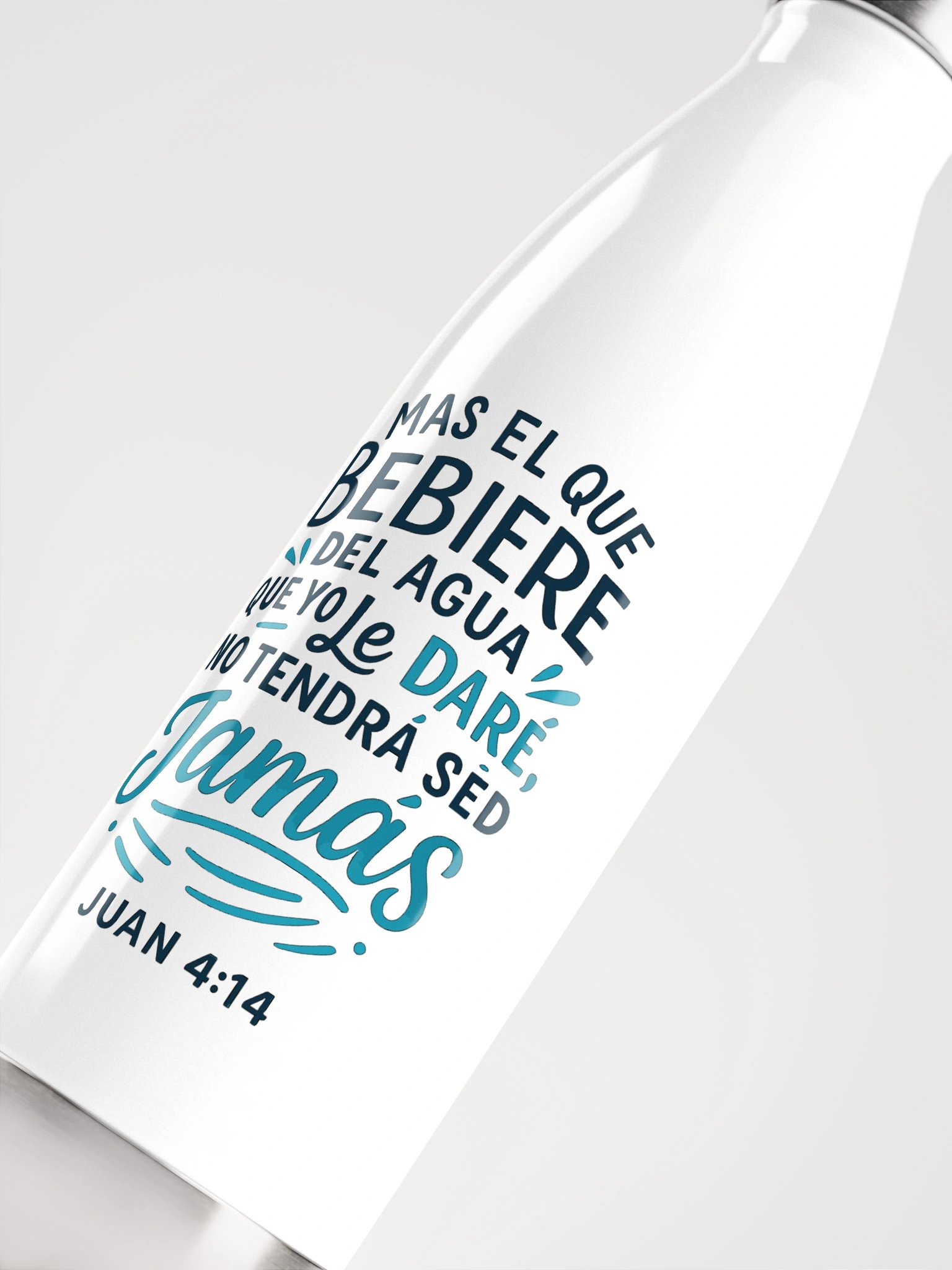 Christian Water Bottle (Spanish Verse) – John 4:14 “No tendrá sed jamás” product image (5)