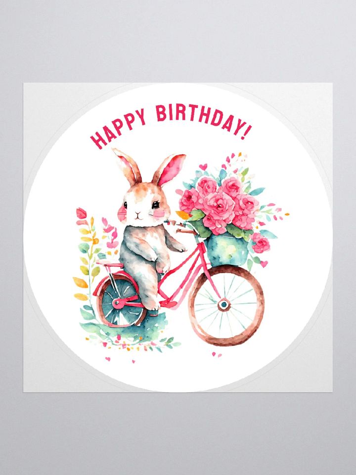 Birthday Greetings Bunny Riding a Floral Bike product image (2)