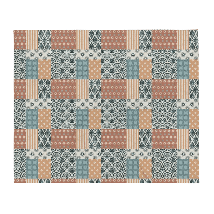 Bohemian Santa Fe Sun Patchwork Throw Blanket product image (9)