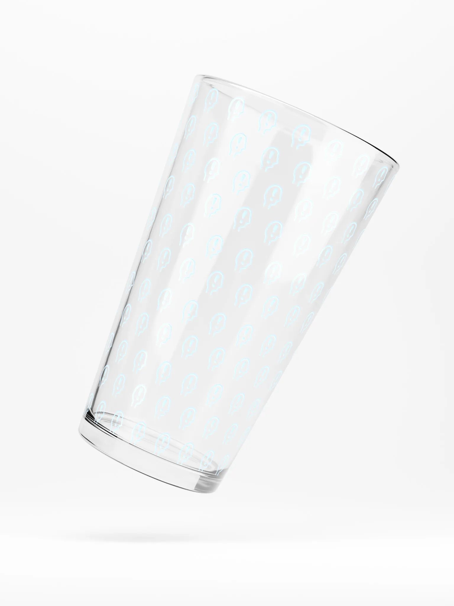 exclaiming mentally (repeating powder blue design) pint glass product image (5)
