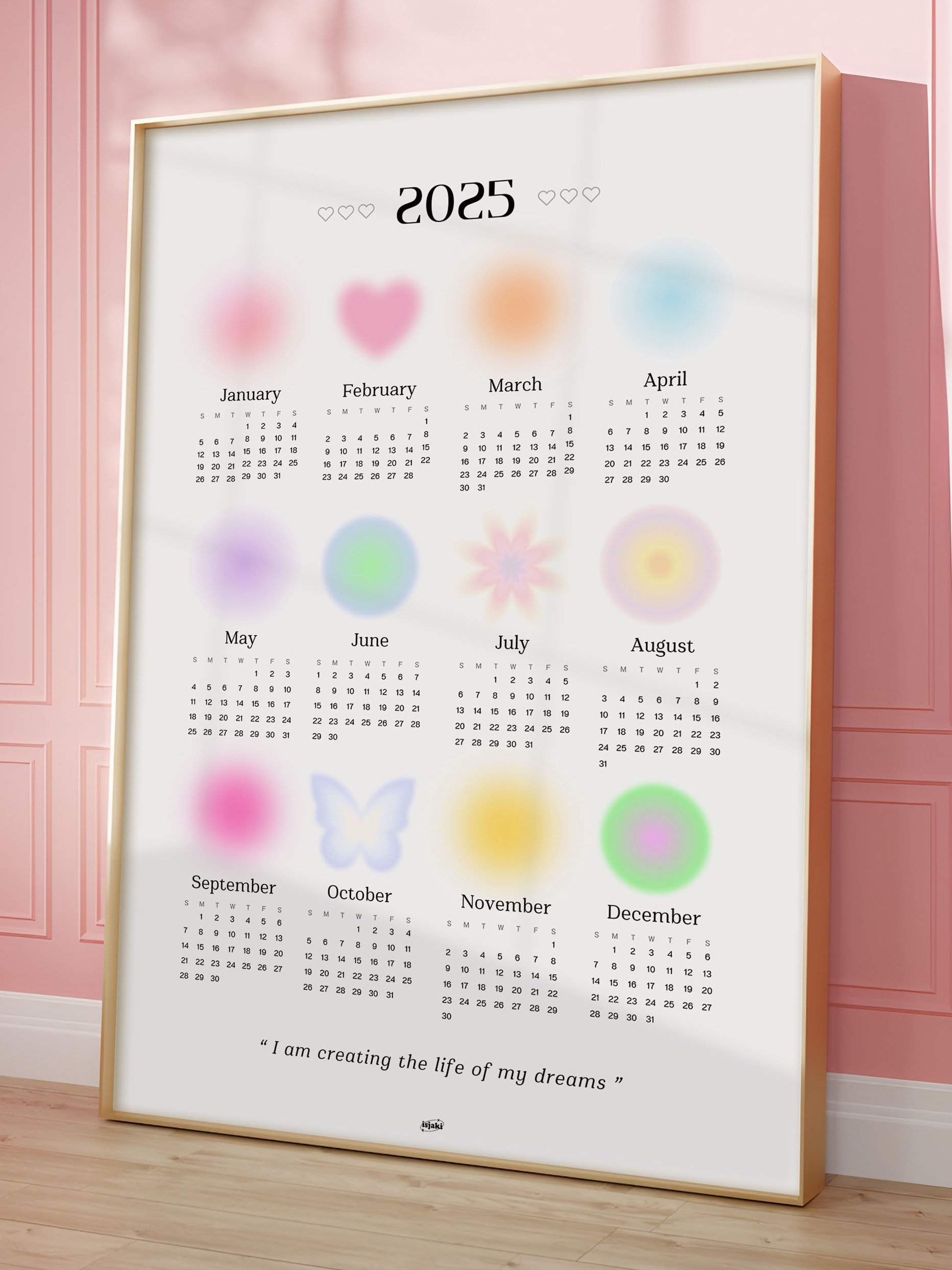Cute Gradient 2025 Calendar product image (1)