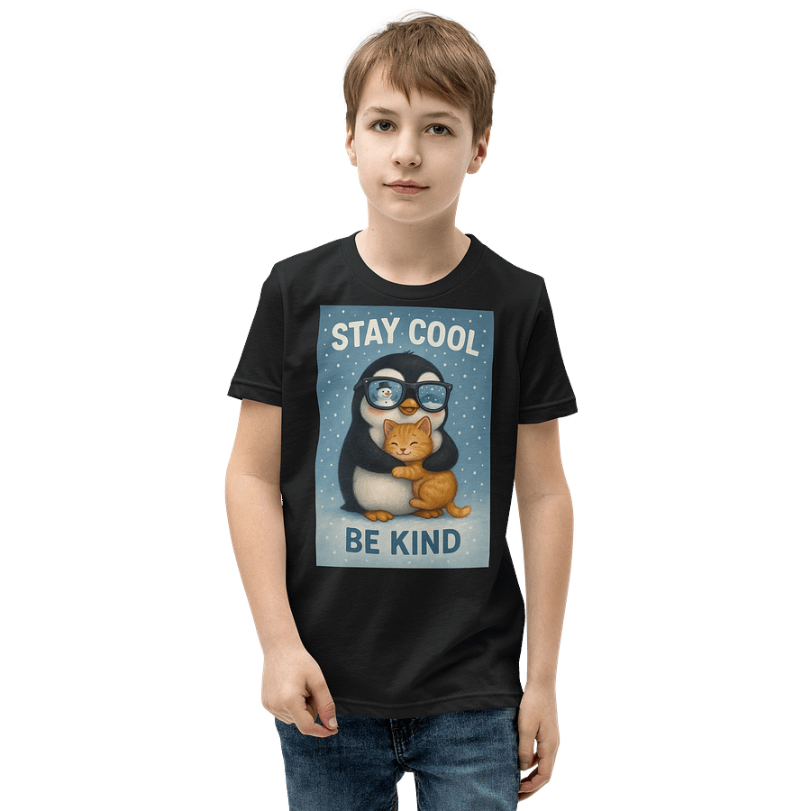Chill Penguin & Cat Youth Tee product image (1)