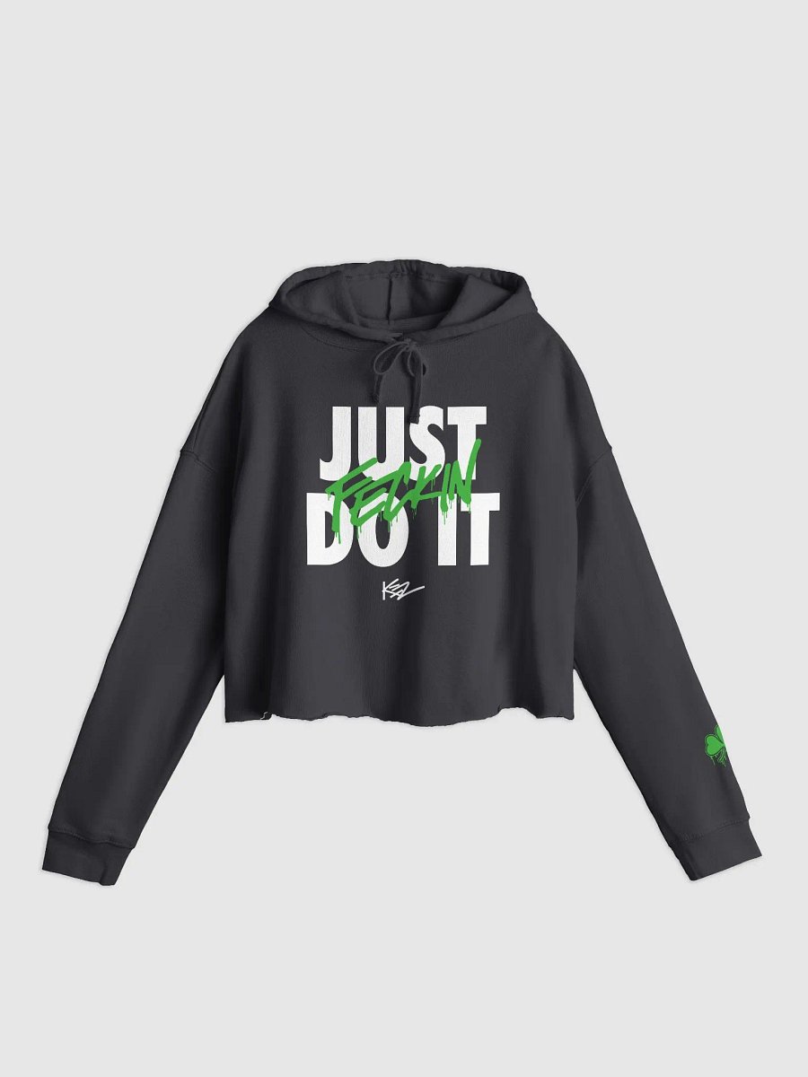 JUST FECKIN DO IT - WOMENS CROP HOODIE - BLACK product image (1)