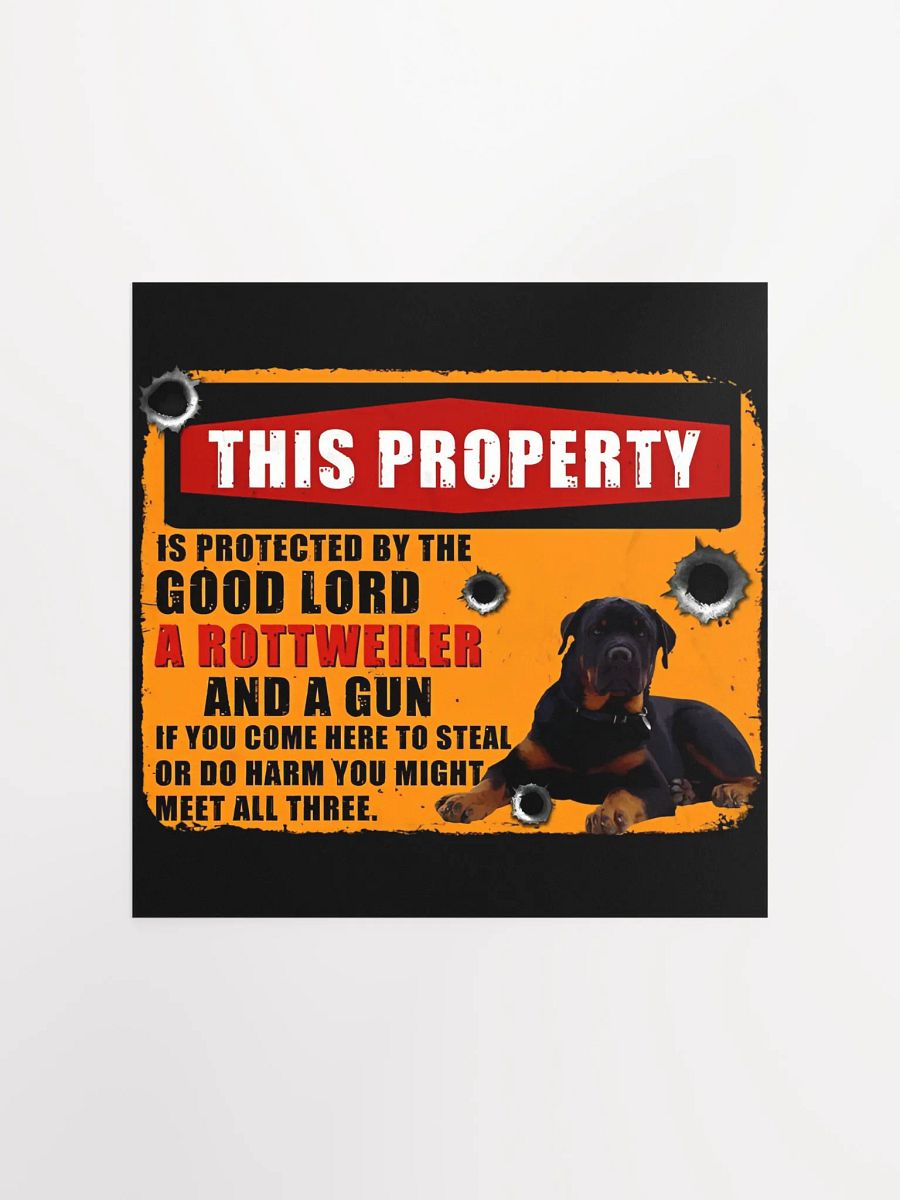 Guardian Rottweiler Warning Poster product image (1)