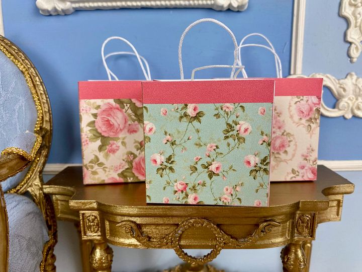 1:6 scale printable PDF shopping bags for 12
